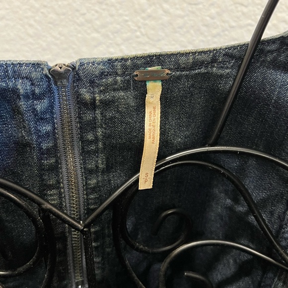 EUC Free People Denim Mini Sleeveless Dress - Picture 4 of 5